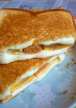 辛子明太卵焼き＆チーズのホットサンド-レシピのメイン写真