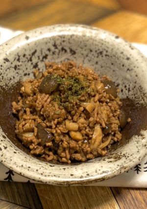 キノコ達の☆カレー味肉そぼろの作り置き-レシピのメイン写真