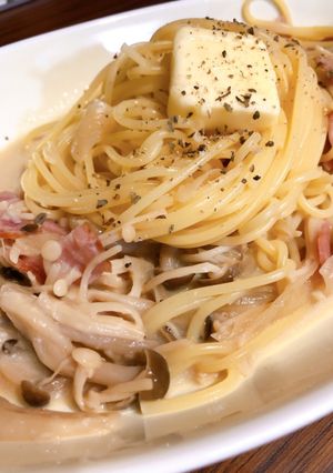 サクッとできるきのこ沢山クリーミーパスタ-レシピのメイン写真