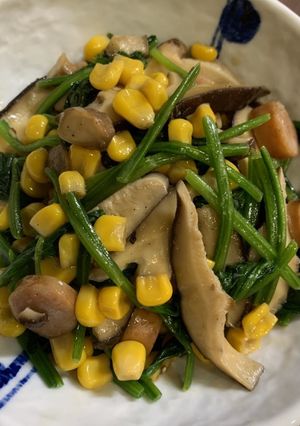 ほうれん草とコーンのバター醤油炒め-レシピのメイン写真