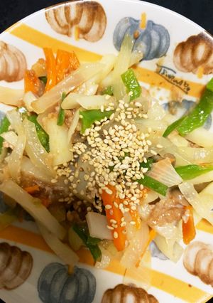 全てレンジ青椒肉絲風ケチャップ炒め-レシピのメイン写真