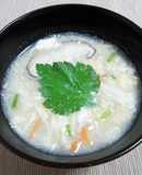 くずし豆腐とすり流し蓮根のかき玉汁