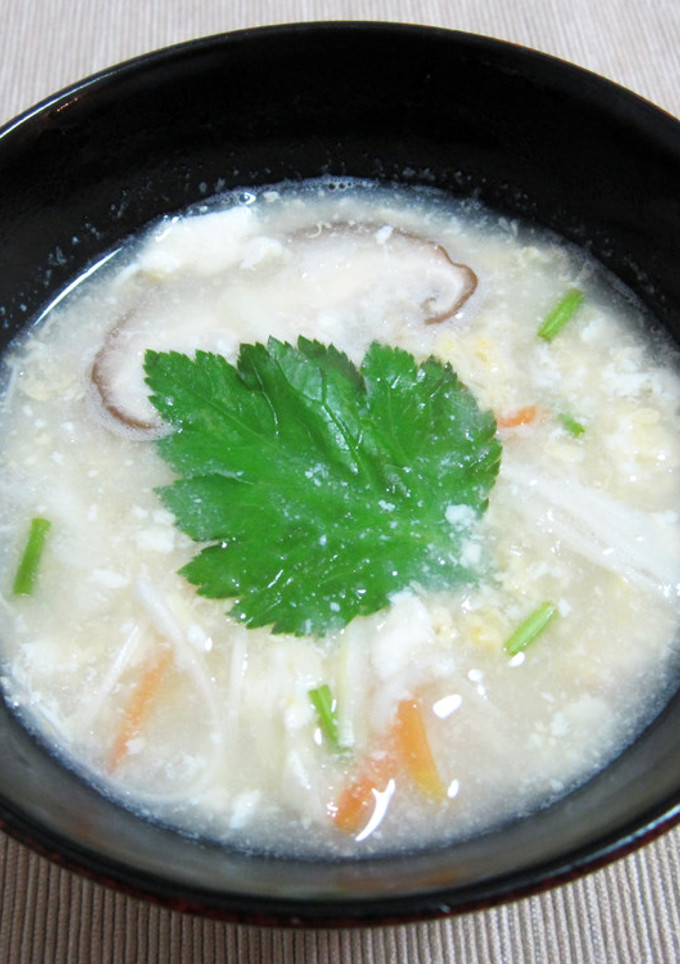 くずし豆腐とすり流し蓮根のかき玉汁-レシピのメイン写真