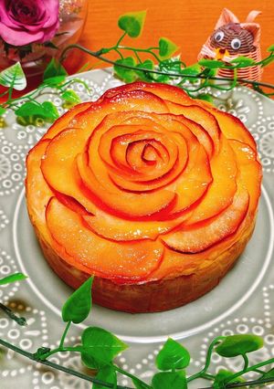 ♡薔薇りんごのさつま芋チーズケーキ♡-レシピのメイン写真