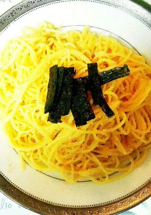 簡単!材料4つでお店の味☆明太子パスタ♪-レシピのメイン写真