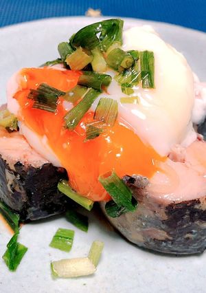 低糖質!鯖缶の温泉卵乗せ-レシピのメイン写真