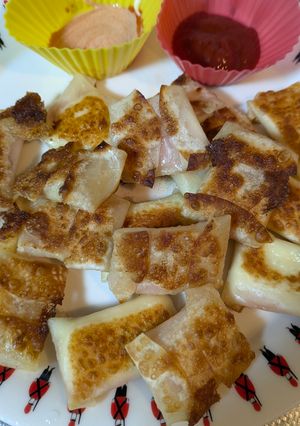 餃子の皮で簡単ハムチーズブリトー！-レシピのメイン写真
