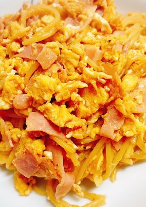 簡単♩卵とベーコンのお醤油パスタ-レシピのメイン写真