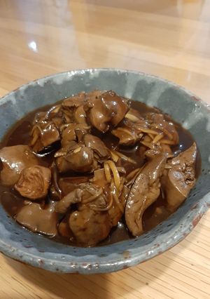 照りツヤこっくり鶏レバーの黒酢赤ワイン煮-レシピのメイン写真