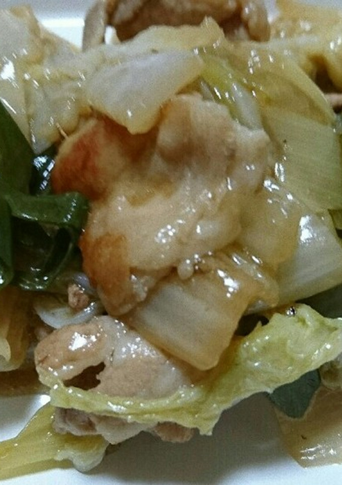 豚バラ肉と白菜とねぎの中華あんかけ炒め-レシピのメイン写真