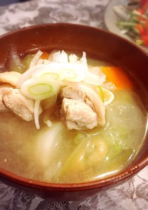 鶏肉とカブと揚げの味噌汁-レシピのメイン写真