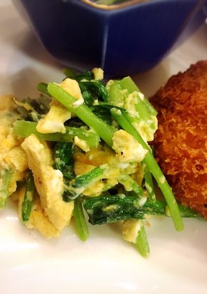 ダシダでこく旨☆法蓮草の（青菜）卵炒め-レシピのメイン写真
