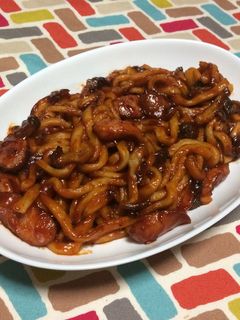 超簡単☆こく旨!甘辛ナポリタン焼きうどん-レシピのメイン写真