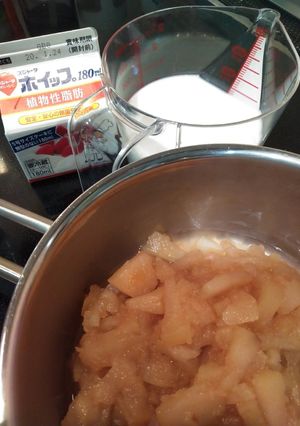 りんごコンポートでミルクゼリー-レシピのメイン写真