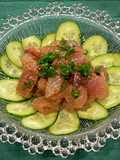 ハマチの刺身の中華ごま味、ちょっと辛め