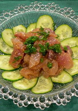 ハマチの刺身の中華ごま味、ちょっと辛め-レシピのメイン写真