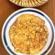 余った餃子の肉だねで卵焼き