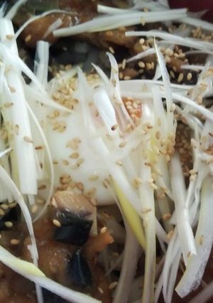 唐揚げとナスの甘酢あんのぶっかけうどん-レシピのメイン写真