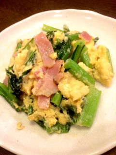 簡単お弁当おかず♪小松菜の卵炒め中華風♪-レシピのメイン写真