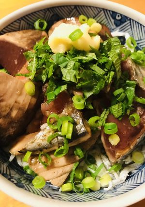 鰹のたたき＆シラスのタレ漬け丼-レシピのメイン写真