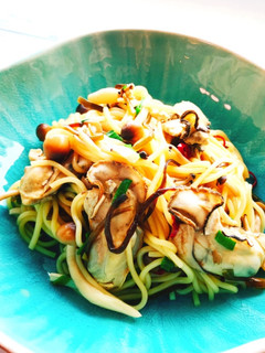 レンジで簡単!糖質0麺で牡蠣の和風パスタ-レシピのメイン写真