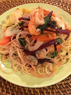 ビーツの海鮮和風パスタ-レシピのメイン写真