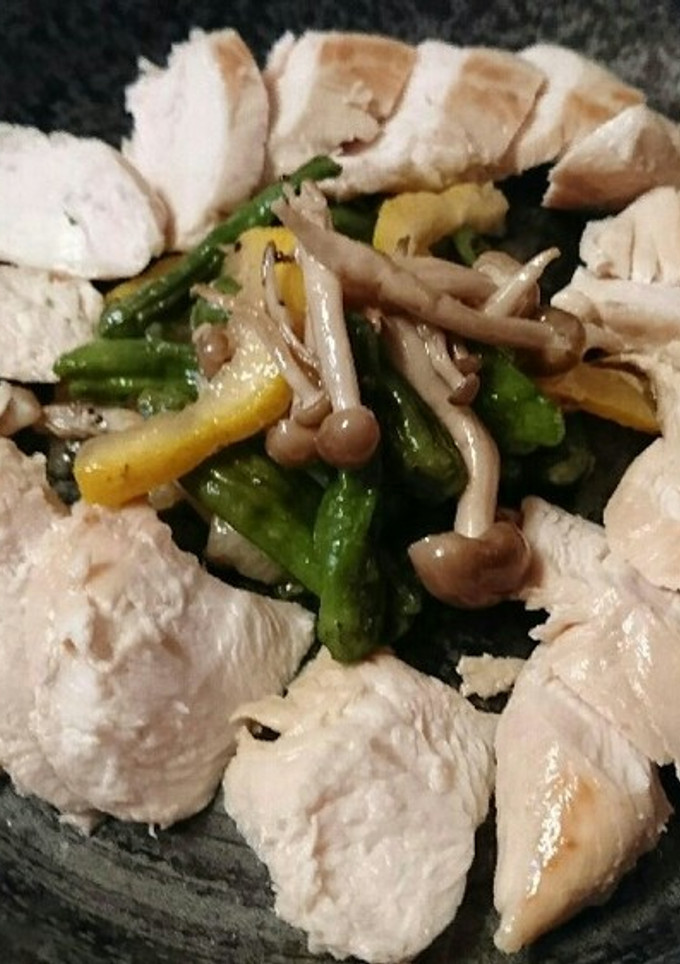 ササミと獅子唐キノコの焼き漬け-レシピのメイン写真