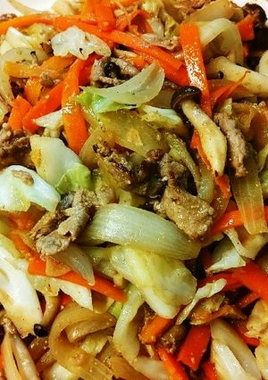 ゴマ味噌で肉野菜炒め。-レシピのメイン写真