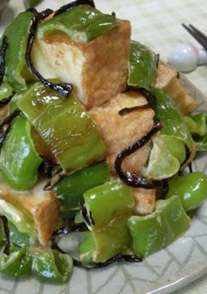 厚揚げとピーマンの塩昆布オイマヨ炒め-レシピのメイン写真