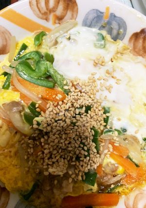 全てレンジ豚こまで焼豚玉子飯風豚平焼-レシピのメイン写真