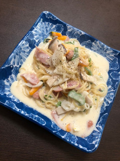 ワン鍋パスタ♡クリームパスタ♡時短♡簡単-レシピのメイン写真