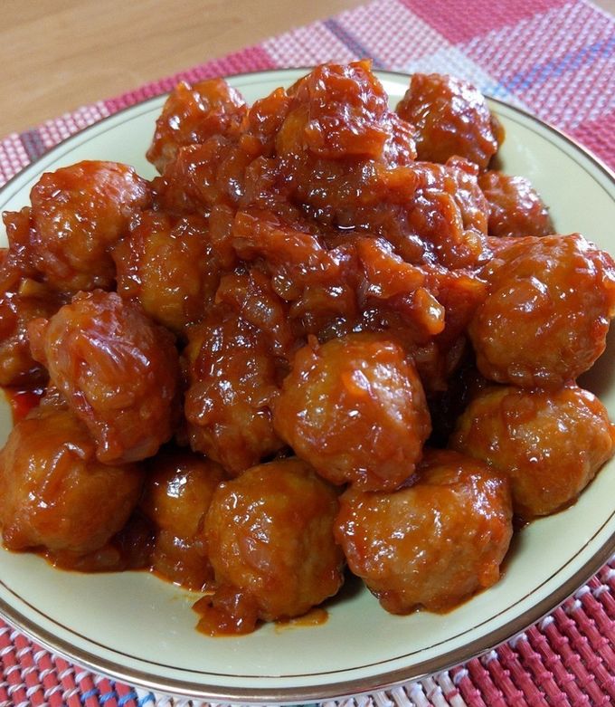 ミートボール(肉団子)ケチャップ煮炒め-レシピのメイン写真