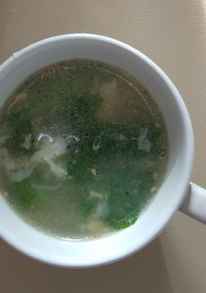 カブの葉と卵の中華スープ♪-レシピのメイン写真