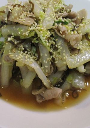 豚肉と白菜、塩昆布の炒め煮-レシピのメイン写真