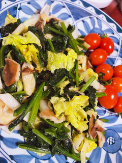 すぐできるしいたけとほうれん草の炒め物-レシピのメイン写真