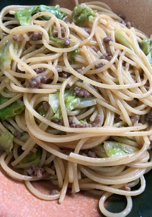 キャベツとひき肉の醤油バターパスタ-レシピのメイン写真