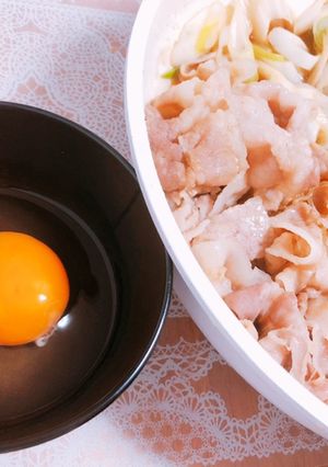 お手頃な3色豚バラすき煮 和食を低糖質に-レシピのメイン写真