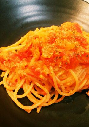 蟹のトマトクリームスパゲッティ-レシピのメイン写真