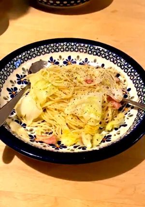ベーコンとキャベツのペペロンチーノ-レシピのメイン写真