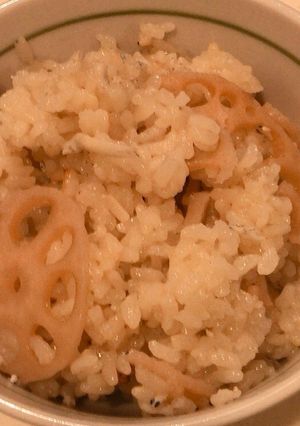 圧力鍋で、しらすと蓮根の炊き込みご飯-レシピのメイン写真