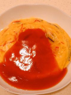 レンジで簡単!椎茸入かに玉の甘酢餡掛け-レシピのメイン写真