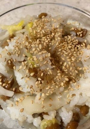 納豆と白菜の漬物の混ぜご飯-レシピのメイン写真