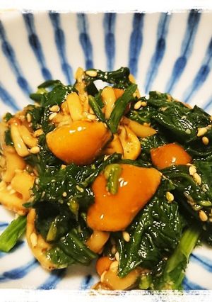 春菊となめこのごまポン酢和え-レシピのメイン写真
