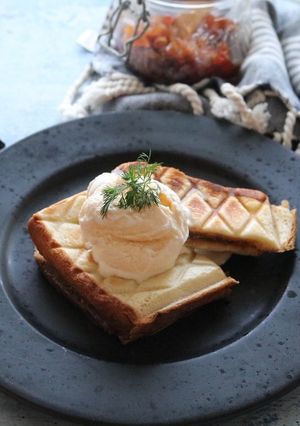 リンゴジャムホットサンドアイスのせ-レシピのメイン写真