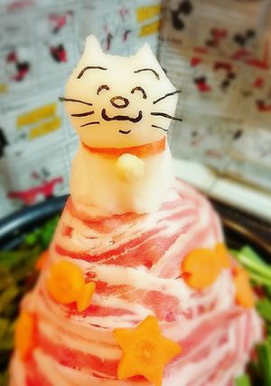 タマちゃん乗せ肉タワー鍋♪-レシピのメイン写真