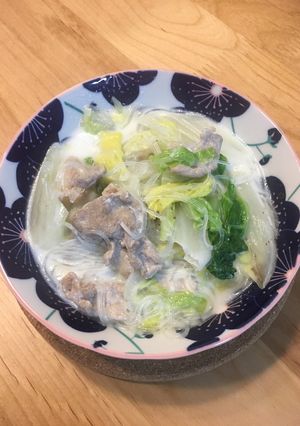 白菜と豚、春雨のミルク煮-レシピのメイン写真