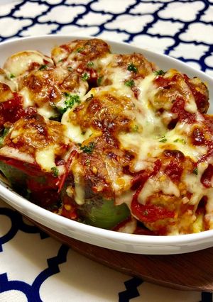 ピーマンの肉詰め●トマトソースチーズ焼き-レシピのメイン写真