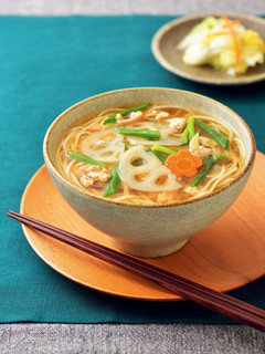 蓮根とひき肉のあんかけ温麺(うーめん)-レシピのメイン写真