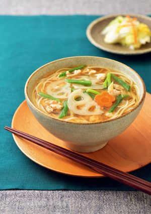 蓮根とひき肉のあんかけ温麺（うーめん）-レシピのメイン写真