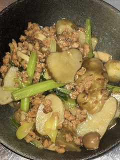 菊芋と大豆挽き肉のピリ辛炒め煮-レシピのメイン写真